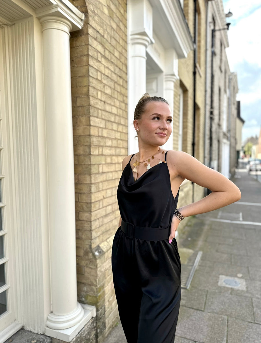 Belted stain jumpsuit - JAVELIN